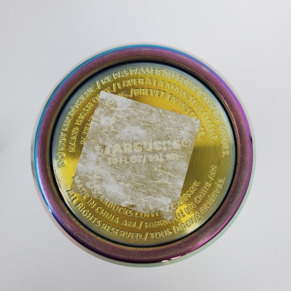 RARE Starbucks Iridescent Rainbow Stainless Steel Tumbler 16 oz with Lid Cup - Picture 7 of 8